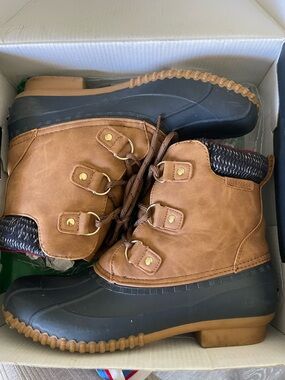 Tommy Hilfiger Brown and Black Winter Rain Boots